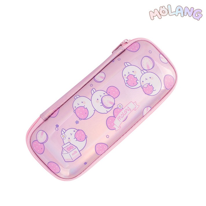키즈노리 몰랑 딸기 EVA 하드케이스 필통 초등학생 파우치 신학기 입학선물 졸업선물, 퍼플