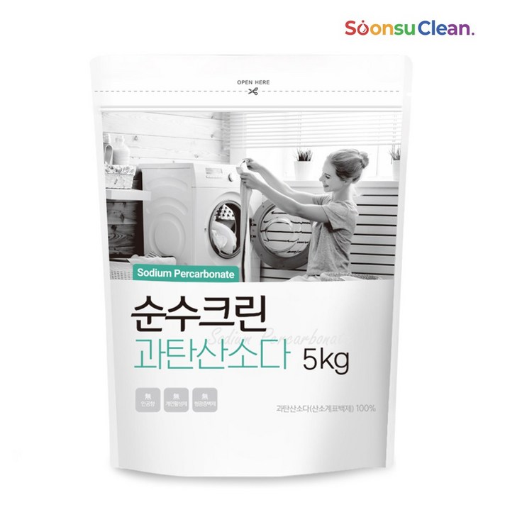  순수크린 과탄산소다 파우치 5kg스푼포함 1등급 산소계표백제, 5kg, 1개 