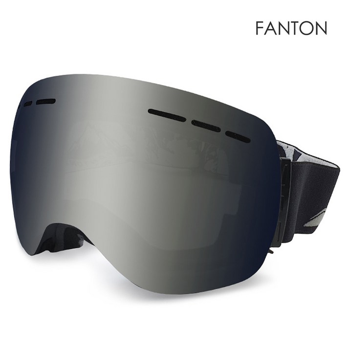  팬톤 FANTON 안경병용 안티포그 더블렌즈 스키고글 보드고글 ZSK90SM, 블랙 