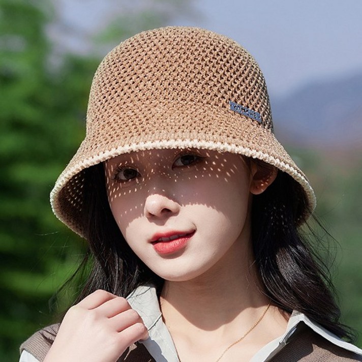 여름 버킷햇 여성 벙거지 여름 바캉스 밀짚 햇빛가리개 챙모자