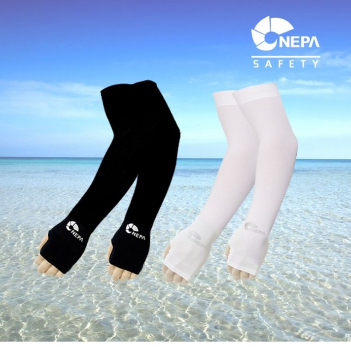 네파 심리스 손등형 쿨토시 1+1, 블랙+화이트