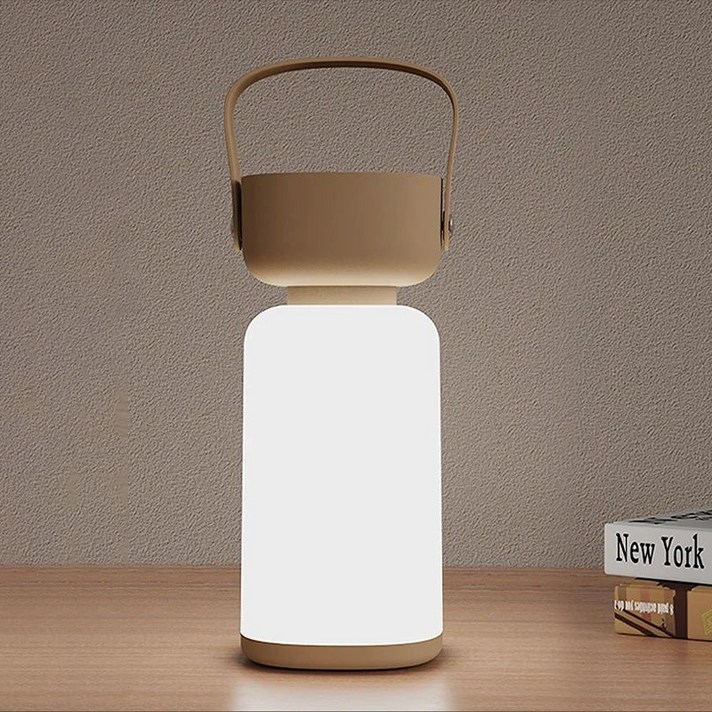 스피세프 충전식 LED 조명 무드등 삼파장 독서등 수면등 캠핑 랜턴, 브라운