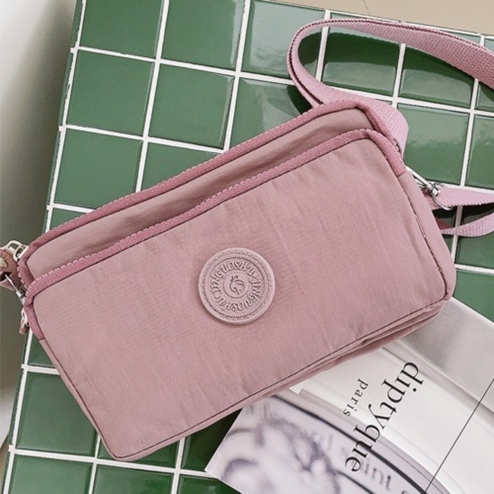 더블랑 3단 지퍼 미니 크로스백