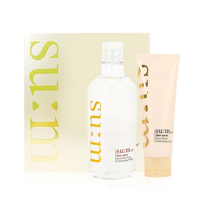 숨37도 스킨 세이버 퓨어 클렌징 워터 400ml + 클렌징 폼 120ml, 1세트