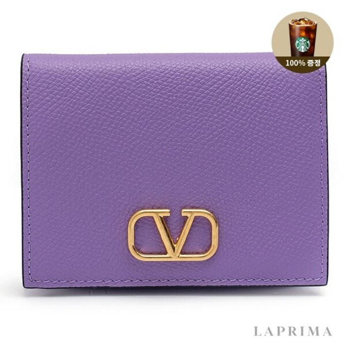 발렌티노 라프리마 [VALENTINO] 컴팩트 V로고 시그니처 그레인 반지갑 2W2P0R39-SNP-699