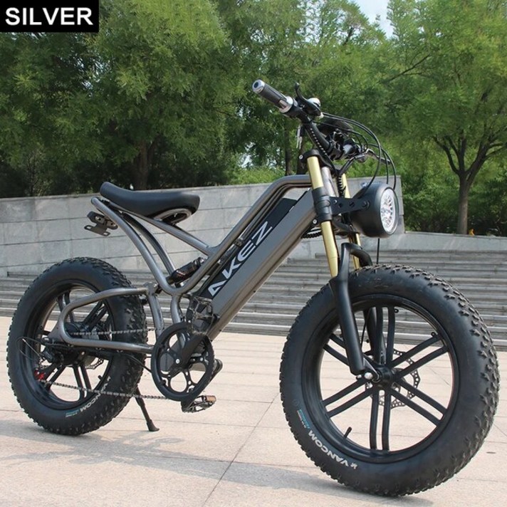 전기자전거 배달 PAS 자토바이 출퇴근 AKEZ 유압 스노우 오프로드 타이어 Ebike 750W 48V 13AH 배터리 핫 세일, 3 Silver  13AH  750W