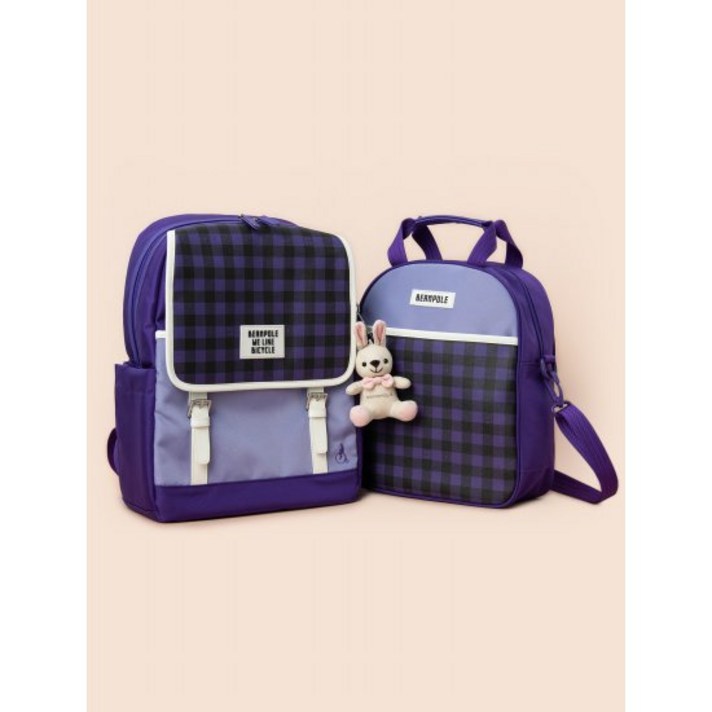 바이올렛 바오 체크 책가방 SET (PS00118040S)