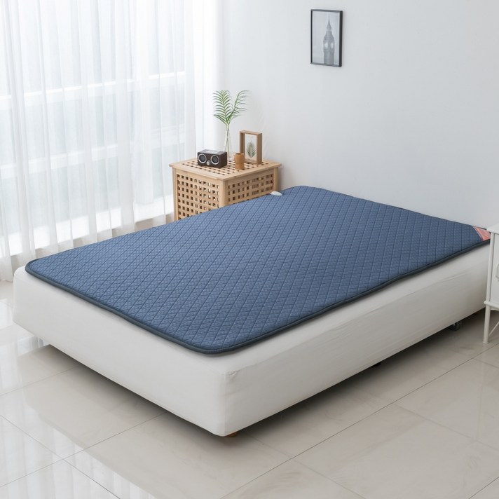 안전 따뜻 도톰한 비오바디 한일의료기 탄소매트 EMF 카본 전기매트 전기장판, 핫핫 퀸더블140x200cm, 6.모던 네이비