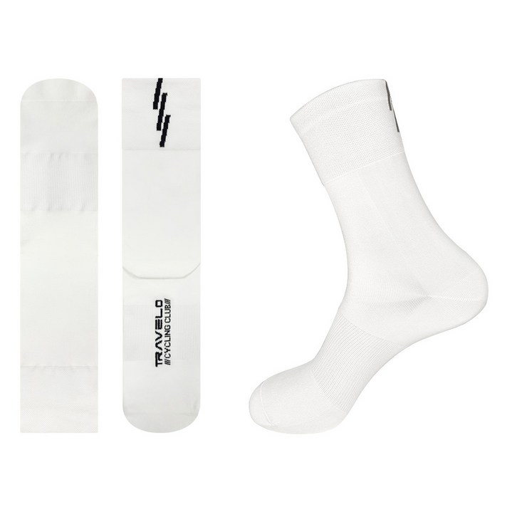 트레벨로 컴프레션 자전거 양말 2pcs, 화이트, 1개