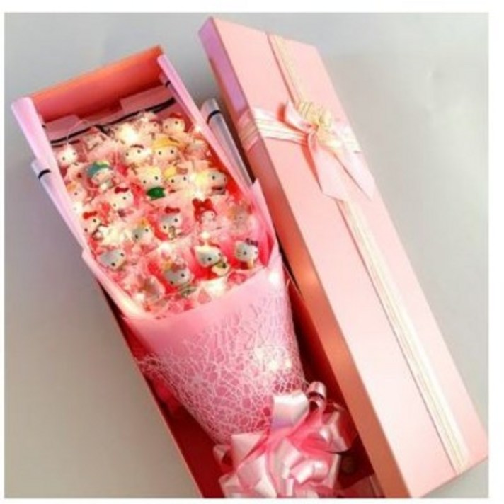 헬로키티 꽃다발 꽃박스 졸업선물 축하 36종 여자친구, 6종로즈라이트