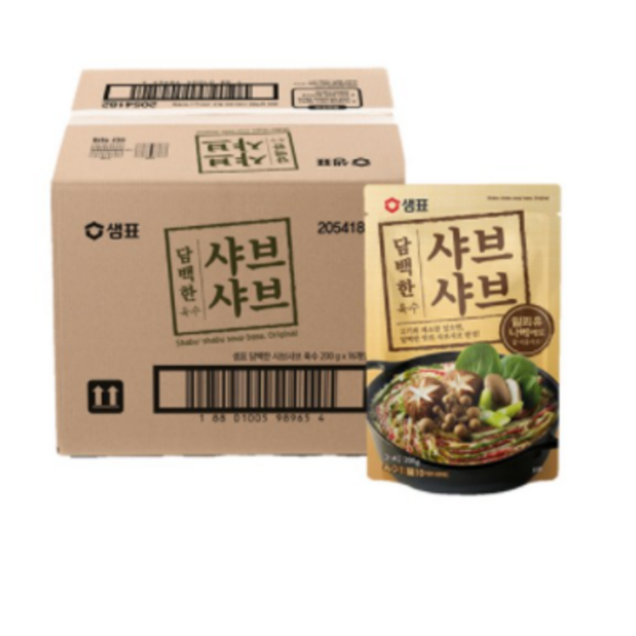 샘표 담백한 샤브샤브 육수 3~4인분, 200g, 48개