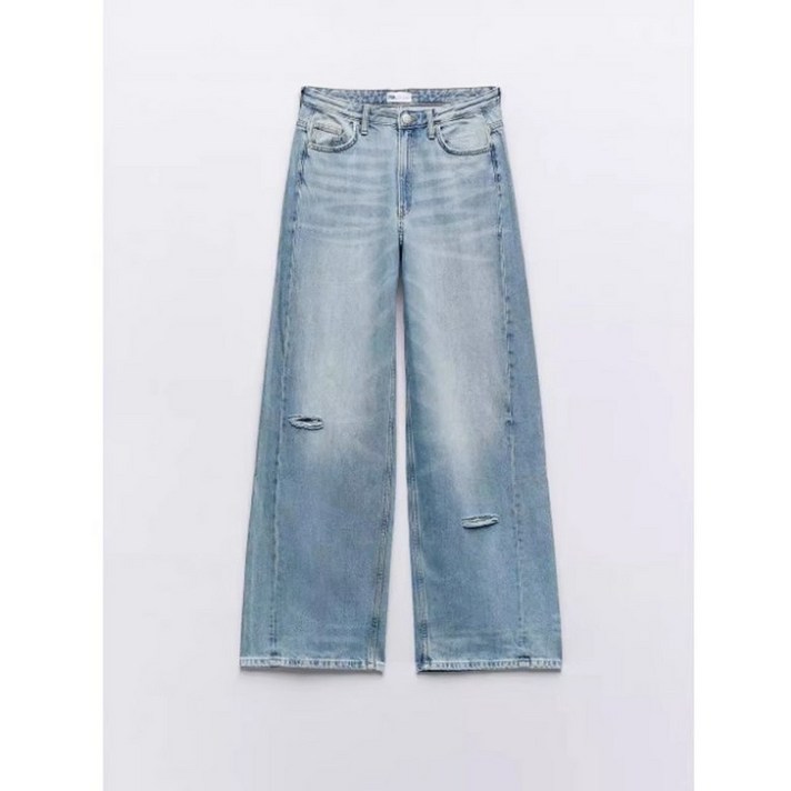 ZARA 여자 신상 와이드핏 청바지 캐주얼 데님팬츠 3Y1007