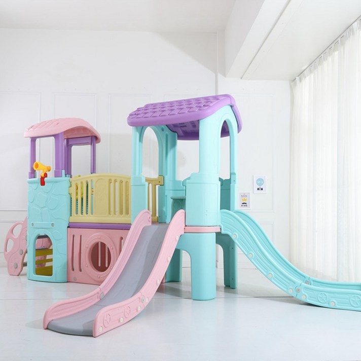 어린이 유아용 대형 실내놀이터 미끄럼틀 정글짐 구름다리 놀이기구, 01, 01_빨간지붕