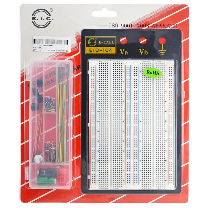 E-CALL EIC-104J 브레드보드 빵판 (점퍼와이어 포함), 단품