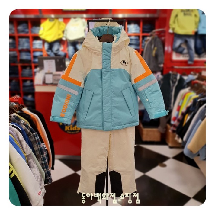 인디고키즈 [반값 50% 대박 세일+빠른 배송] 방수 누구나 입는 스키복 상하의 세트[상의 하의 각!각! 주문하세요~] 블루/아이보리 JS21B01/03