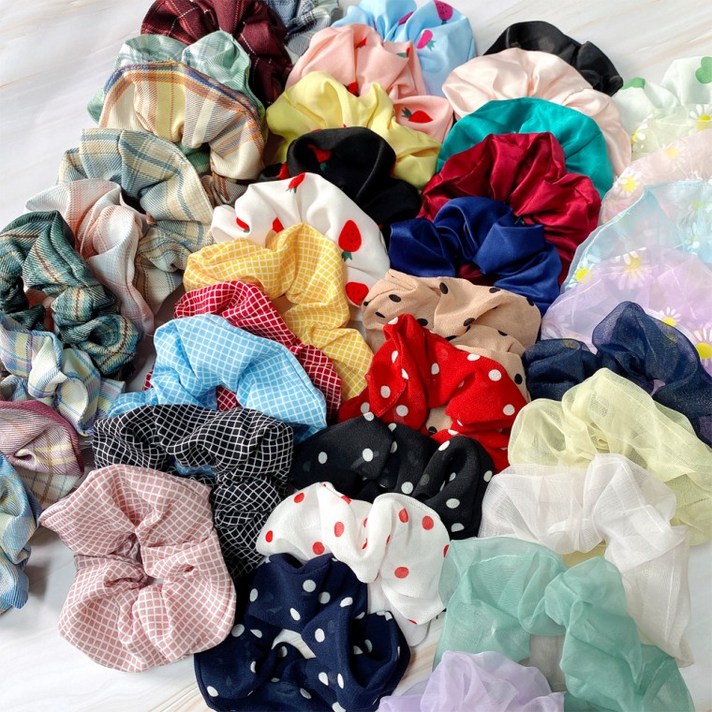 곱창머리끈 곱창밴드 40개세트 스크런치 컬렉션 (선물용 방수 파우치 증정)