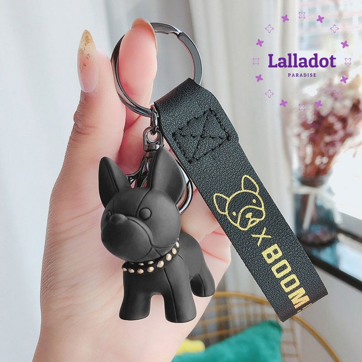 [사은품증정] 랄라닷 불독 자동차키링 무료 각인서비스 2+1=3 열쇠고리 키홀더 가방고리, 블랙독