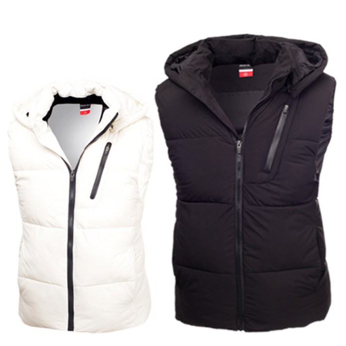 제로다몰 웰론 모자 탈부착 경량 패딩조끼 기능성 지퍼포켓 겨울 두꺼운패딩조끼 남성 후드 패딩 조끼