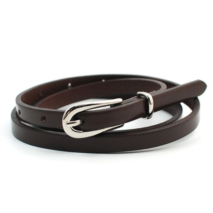 닐슨 여성 가죽벨트 슬림 실버 캐롯 (NO.WC016)