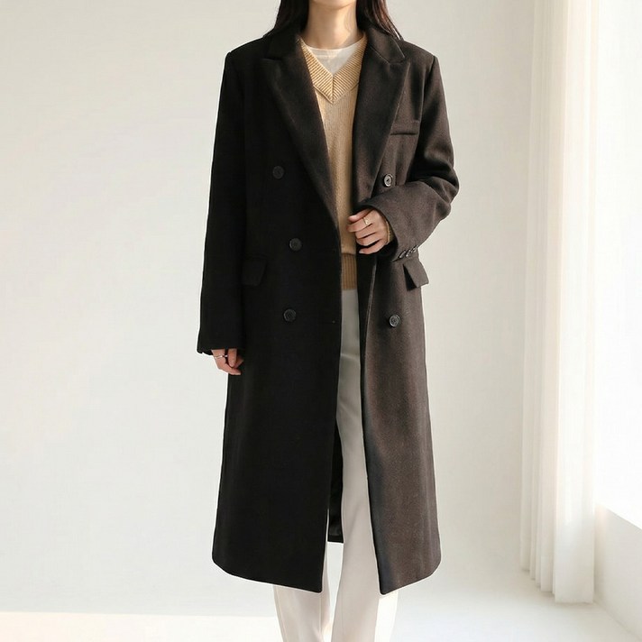 빅사이즈 여성 겨울 퀄팅안감 오버핏 롱코트 J1483 플라썸