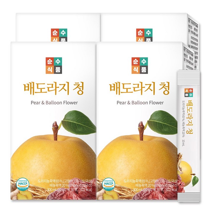 순수식품 배도라지청 스틱, 30포, 4박스