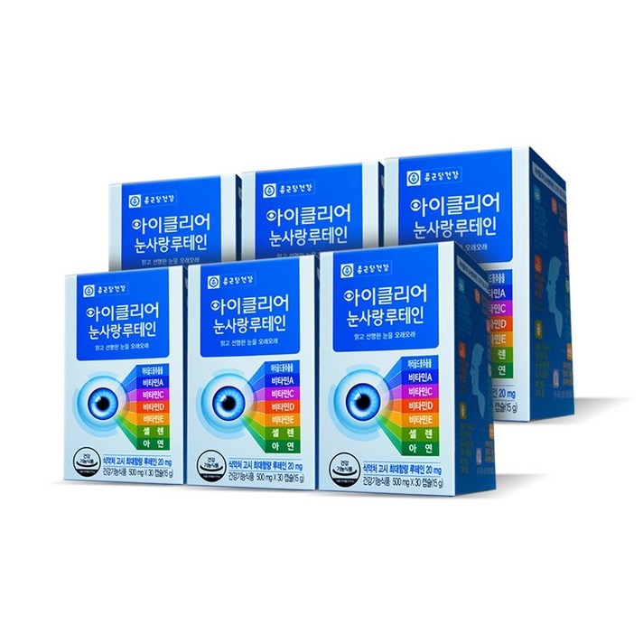 종근당건강 아이클리어 눈사랑 루테인, 30정, 6개