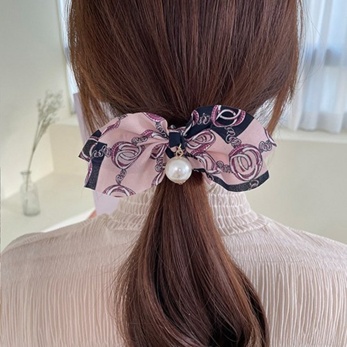 루이 진주 참 곱창 머리끈 헤어슈슈 스크런치 곱창밴드 똥머리 예쁜 명품 여자 여성 헤어끈