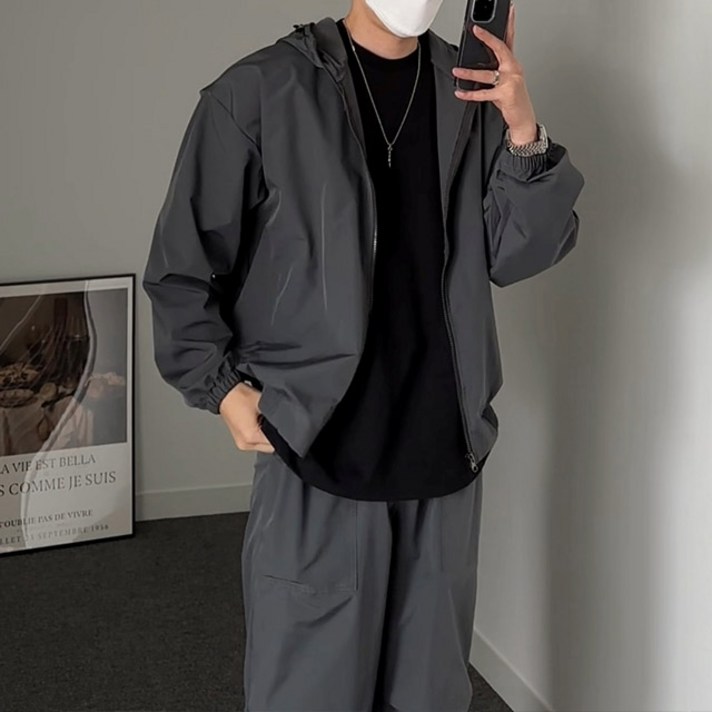 치트키 세이지 바람막이 후드 자켓