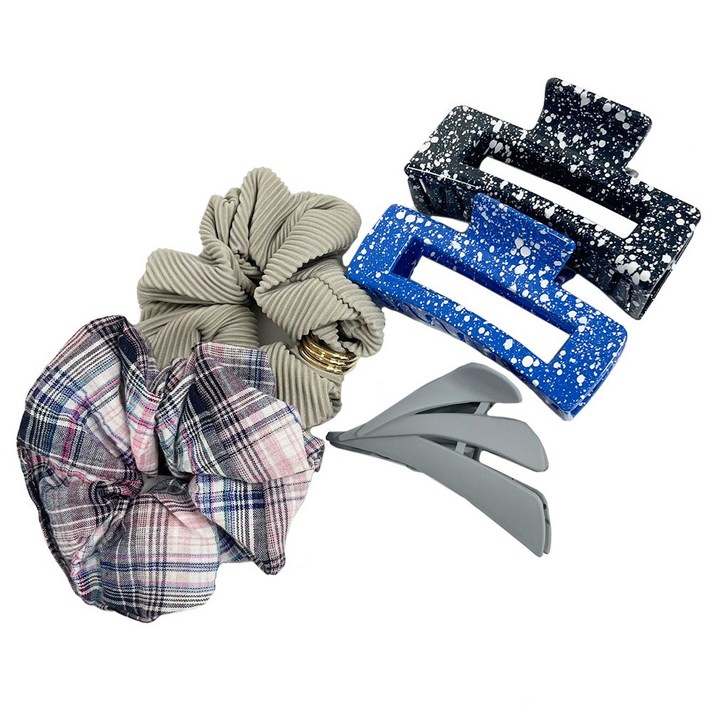 뉴다온 헤어집게핀 3P 곱창스크런치 머리끈 2P 머리핀 세트 G