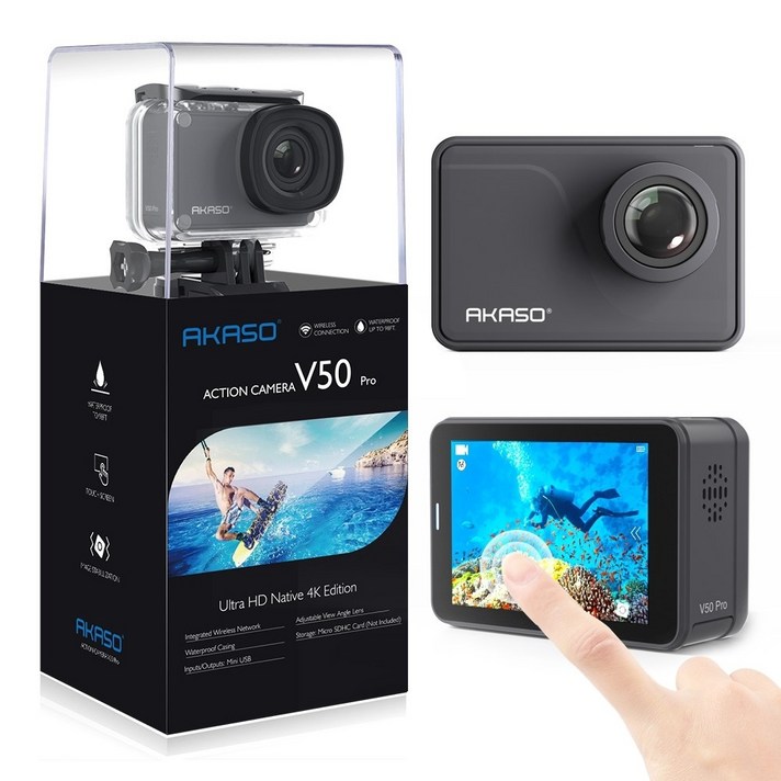아카소 V50 EK7000 4K Wifi 터치스크린 방수 액션캠 자전거 오토바이 블랙박스, V50 PRO