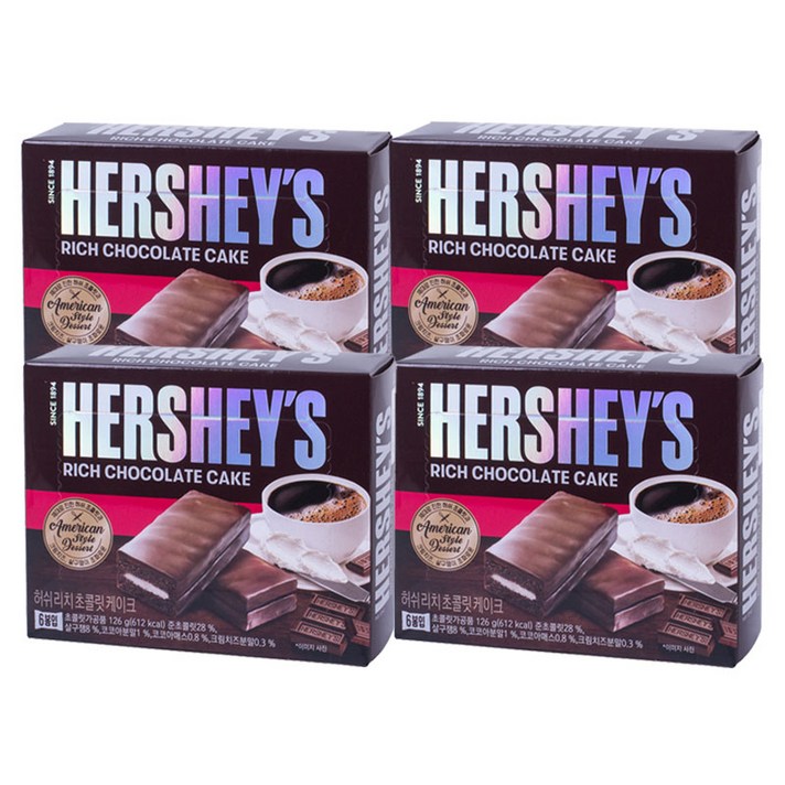 리치 초콜릿 케이크 126g X 4 허쉬 초코 케잌