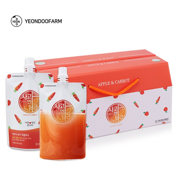 
                                                        영농조합법인연두 사과엔당근 즙 주스, 100ml, 20개입
                                                    