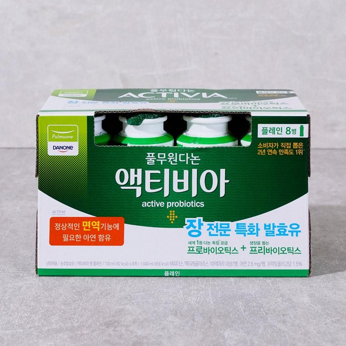 [메가마트]풀무원 액티비아 플레인 130ml*8, 1개