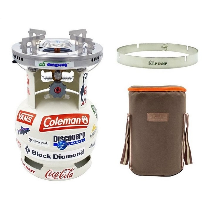 동성해바라기 1005 버너 링가드 바람막이 전용가방 3kg 가스통 세트, 3KG(국내산)+1005버너+링가드+랜덤스티커