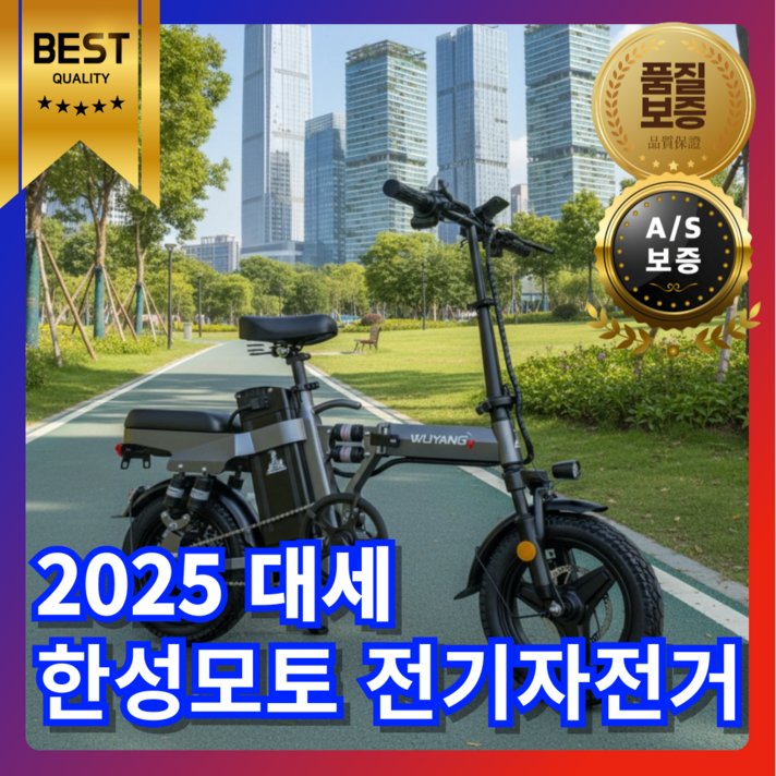 한성모토 48V 초강력 전기자전거 접이식 배달 대리 운전 미니벨로 PAS 출퇴근 경량 초경량 안전한 오래타는, 프리미엄블랙, 경량스틸