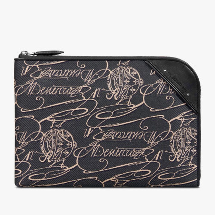  벨루티 남성 클러치백 Nino GM Scritto Arabesque Canvas Clutch SKU : NINO_GM_II-ZB 