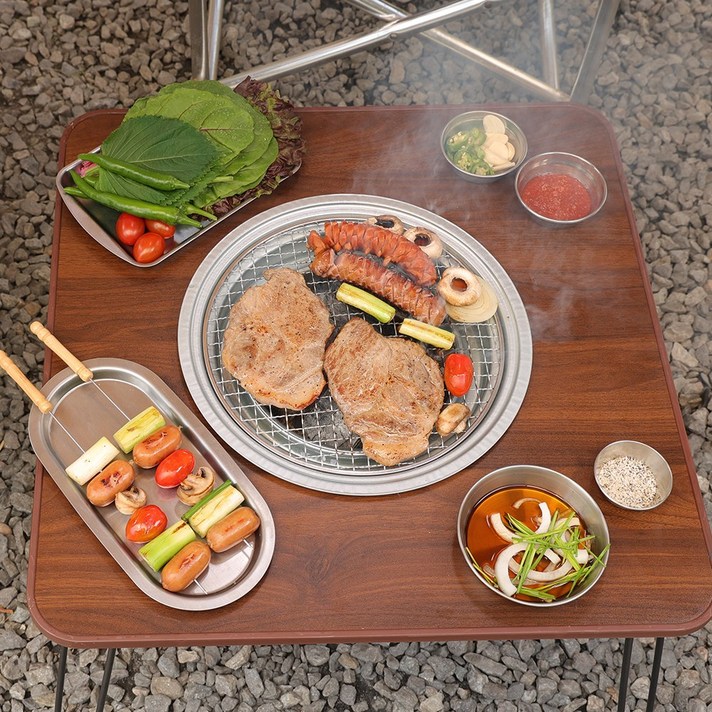 플라츠 화로 숯불 테이블 고기불판 만능테이블