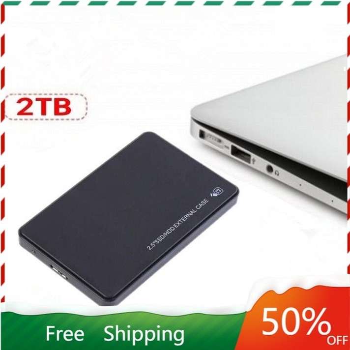 해외 외장SSD 데스크탑 노트북 용 외장 HDD 디스크 1TB 2TB USB 3.0 2.5 휴대용 외장 하드 드라이브 디스크 2TB, 검정