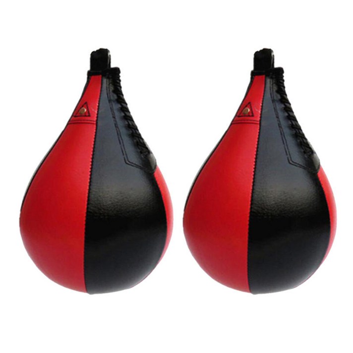 2pcs 권투 스피드 볼 권투 펀칭 백 MMA 훈련 스피드볼, PU 가죽, 블랙 + 레드