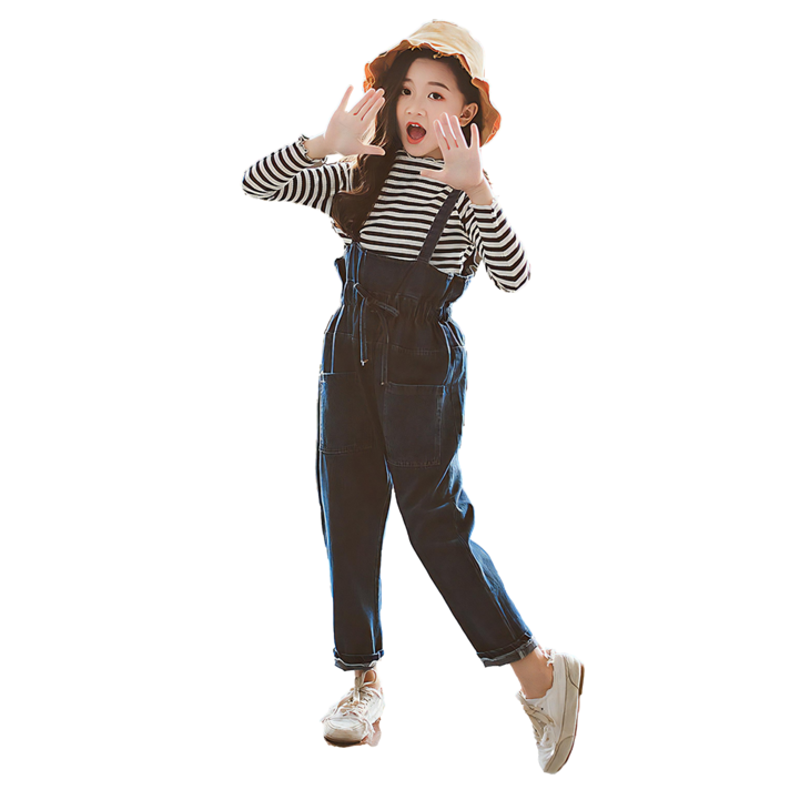 
                                                        베비포 여아용 긴팔티 데님 멜빵 상하복 세트 M3535
                                                    