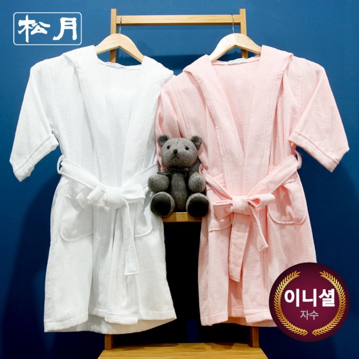 송월타월 유아용 후드 가운 L, 흰색, 1개