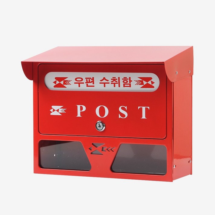  벽걸이 주택우편함 레드캡, 레드 