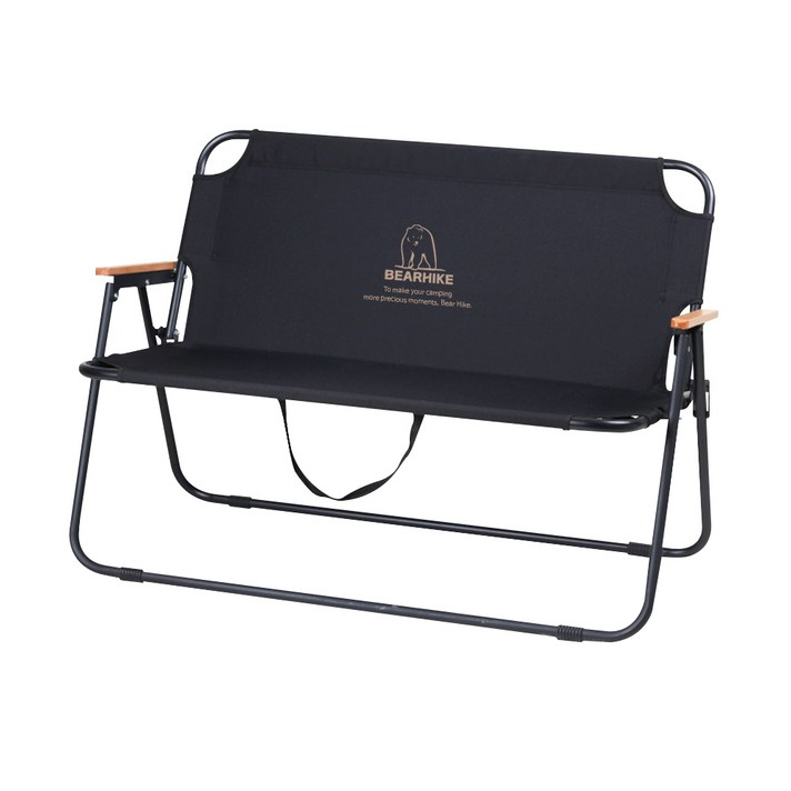 베어하이크 접이식 2인용 캠핑의자 폴딩 더블 벤치 경량 체어, 블랙, 1개