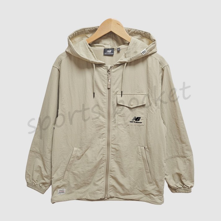 뉴발란스 NBNADB3013 베이지 UNI 클래식 윈드브레이커 자켓 바람막이 후드 집업 점퍼