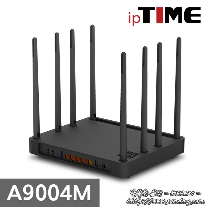 ipTIME A9004M 유무선공유기 11ac 5G 안테나 8개 SD, 블랙
