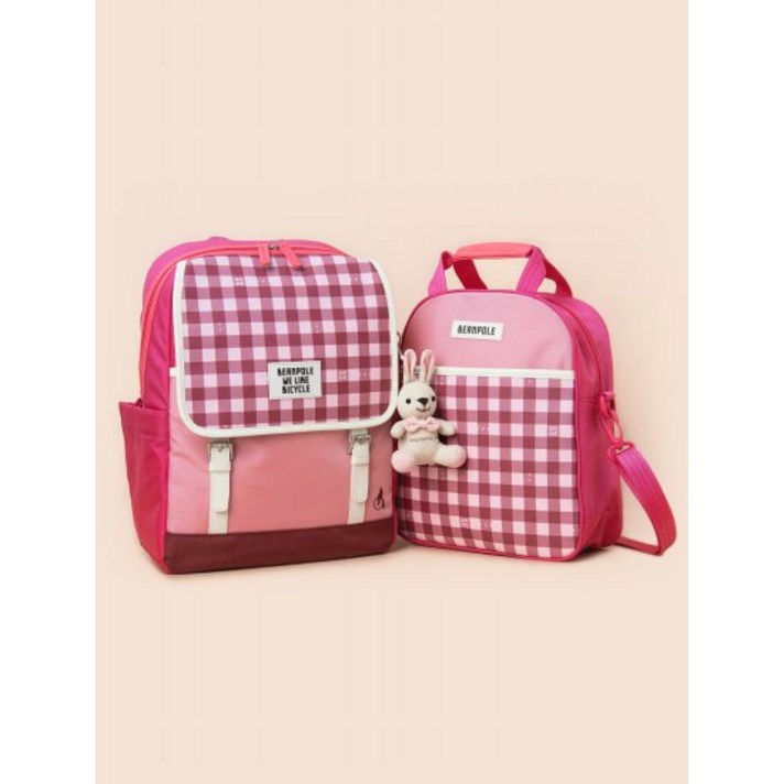마젠타 바오 체크 책가방 SET (PS00118041W)