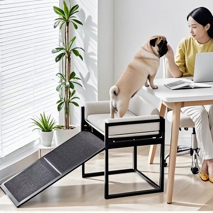 강아지 계단 식탁의자 계단 수납형 미끄럼방지 접이식 강아지하이체어