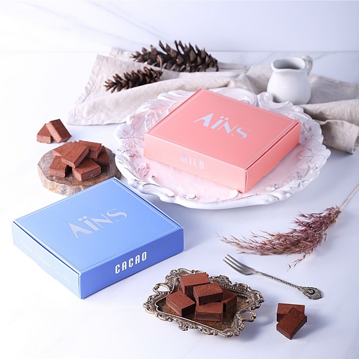  아인스 초콜릿 파베 수제 생초콜릿 마일드+카카오 세트 (총 2pack/1set) 