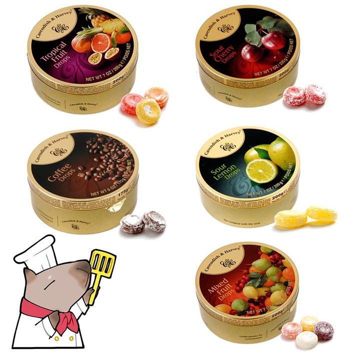 캐빈디쉬하비 깡통 캔디 200g 5종 택 트로피칼 커피 체리 종합 레몬 원통 과일 사탕, B697_캐빈디쉬하비 레몬향캔디 200g