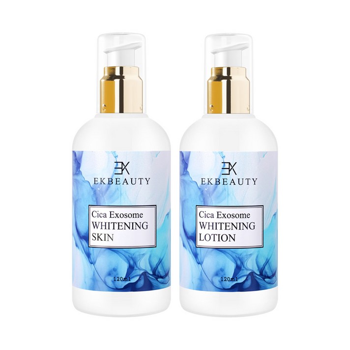 이케이뷰티 시카엑소좀 화이트닝 2종세트 스킨 로션 신제품 미백 기미 잡티 피부톤 개선 진정 보습 프리미엄 기능성 천연제품, 1세트
